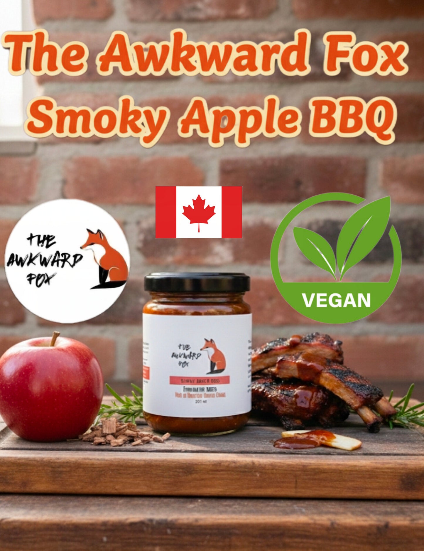 Smoky Apple BBQ Sauce (237ml) (Vegan) (No Tax)